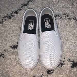 Perforated White Vans